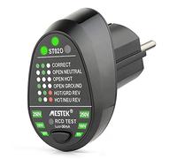 Testeur de prise électrique, Testeur De Prise Secteur, Testeur de prise électrique RCD Détecteur automatique de polarité de fil de terre neutre et sous tension pour le test de fil de terre(EU)