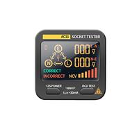 Testeur de prise LCD, testeur de tension intégré, testeur de prise RCD, analyseur de circuit, testeur de fuite de prise murale, testeur d'erreur pour lignes électriques, 8 indicateurs visuels (UK)