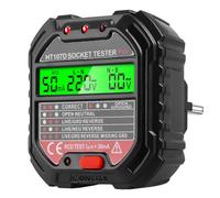 Testeur de Prise, Testeur de Circuit Electrique Courant Automatique avec Test de Disjoncteur Différentiel, Détecteur de Tension de Polarité avec 6 Types de Diagnostic de Pannes Test RCD