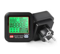 Testeur de Prises avec Test RCD, Testeur de Circuit Electrique, 6 Types de Diagnostics de Pannes, Affichage de Tension et de Fréquence, Automatique Détecteur de Tension de Polarité 30-260V, 45-65Hz