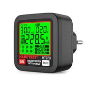 Testeur de Prises avec Test RCD, Testeur de Circuit Electrique, Automatique Détecteur de Tension de Polarité 30-260V, 6 Types de Diagnostics de Pannes, Affichage de Tension et de Fréquence (Prise EU)