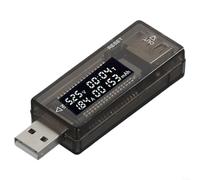 Testeur de puissance avec écran IPS pour tension et courant en watts - pour capacité de batterie pour batterie externe pour iPhone et MacBook Noir