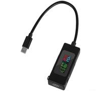 Testeur de puissance USB C 120 W avec écran LCD couleur pour analyse de tension et de courant (noir)