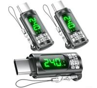 Testeur de puissance USB-C 240 W avec écran LED pour surveillance de la tension, du courant en watts, transfert de données 80 Gbit/s, compatibilité de charge rapide pour MacBook,