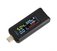 Testeur de puissance USB C 4,5 V à 36 V 0 A à 5 A voltmètre numérique ampèremètre avec affichage couleur pour analyse du protocole de charge rapide Pd Qc et calcul de la capacité de la batterie Noir
