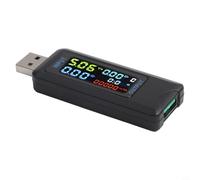 Testeur de puissance USB C 4,5 V à 36 V 0 A à 5 A, voltmètre numérique avec affichage couleur pour analyse du protocole de charge rapide Pd Qc et calcul de la capacité de la batterie Noir (A)