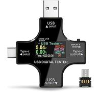 Testeur de puissance USB, mise à niveau multifonction 2 en 1 USB de type C, multimètre numérique LCD, tension, courant, détecteur de temps de travail (lot avec adaptateur OTG)