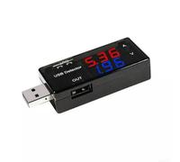 Testeur de puissance USB numérique - Moniteur de tension - Courant - Voltmètre Ampèremètre - Plage de 3 à 9 V - Échelle 0-5 A - Corps en plastique noir pour industriel