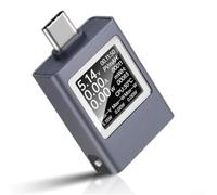 Testeur de puissance USB, voltaïque, capacité avec écran rotatif pour analyse du protocole de charge Pd Qc et surveillance de la batterie (écran noir et blanc)