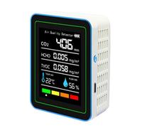Testeur de qualité de l'air 5 en 1 avec chargement USB, détecteur de CO2 avec affichage de la température et de l'humidité TVOC pour la surveillance de la sécurité de la maison, du bureau, de la salle