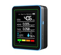 Testeur de qualité de l'air 5 en 1 avec chargement USB, détecteur de CO2 avec affichage de la température et de l'humidité TVOC pour la surveillance de la sécurité de la maison, du bureau, de la salle