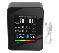Testeur de qualité de l'air intérieur SustVita avec chargement USB de type C pour chambre et salon Un détecteur d'air multifonctionnel 5 en 1 pour CO2 et HCHO