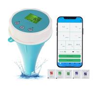 Testeur de qualité de l'eau Bluetooth pour pH, ORP, EC, TDS, température et chlore | Thermomètre flottant WiFi étanche pour piscine, jardin, aquarium