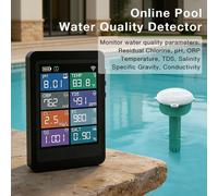 Testeur de qualité de l'eau flottant Tuya WiFi 7 en 1 : pH, chlore, EC, TDS, sel, ORP, température - Moniteur d'eau pour piscine Smart Pool Monitor