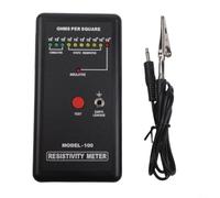 Testeur de résistance de surface portable pour l'ingénierie et l'entretien, analyseur de matériaux antistatiques MODEL-100 avec câble de fonctionnement et de mise à la terre à un seul bouton