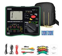 Testeur de Résistance Terre, 20GΩ Mégohmmètre Voltmètre Détecteur de Sens Phase, 4en1 Multimètre Earth Insulation Resistance Tester, Tension CA 600V pour Moteurs/Câbles/Transformateurs/Condensateurs