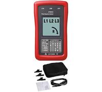 Testeur de séquence de phases CA, indicateur de phase avec écran LCD rétroéclairé, test de phase manquante et de sens de rotation moteur, pinces crocodiles, sac de transport