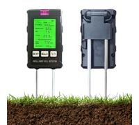 Testeur De Sol 6 en 1, Analyseur Numérique du Sol avec Fonctions De Mesure De L'humidité/Fertilité/PH/Température/Humidité/Lumière, écran LCD, Humidimètre du Sol pour Jardin, Lotissement