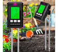 Testeur de Sol 6 en 1 Hygrometre Plante avec pH Humidité Fertilité du Sol Lumière du Soleil Détection de Température Testeur Humidité Plante avec écran LCD pour Jardinage Plantes en Pot
