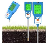 Testeur de Sol, 6-in-1 Analyseur de Terre Numérique Réglage de l'angle Àa 90° + Grand Écran LCD Rétroéclairé + Sonde Haute Sensibilité, pour Les Jardins en Pot Et L'horticulture