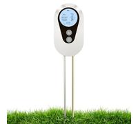 Testeur de sol - Capteur compact, sonde réglable, analyse électronique du sol, contrôle lumineux de la température d'humidité pH 4 en 1 | avec les parterres de fleurs de fruits
