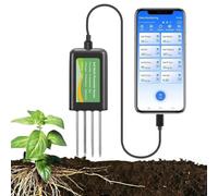 Testeur de Sol numérique, capteur de Sol USB 7 en 1 avec sonde Durable, Moniteur agricole Professionnel for Npk, pH, température et humidité, for Jardin, Ferme et pelouse