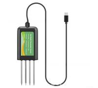 Testeur de sol USB 8 fonctions pour mesurer l'humidité, la température, la salinité, le pH, NPK et la conductivité avec sonde étanche IP68 et en acier inoxydable pour la surveillance de l'agriculture