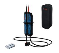 Bosch Professional Testeur de tension GVT 1000-15 (test de tension jusqu’à 1000 V AC/DC, retour LED, buzzer, alertes par vibration, lampe de poche intégrée, câble de 125 cm, 2x1,5 V LR03 (AA),housse)