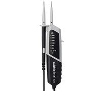 Testeur de tension bipolaire Voltmaster TVT 1 CAT III 600 V avec affichage LED pour tensions continues et alternatives (utilisation à une main, plage de tension 12-690 V AC/DC), noir/gris