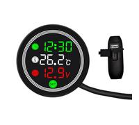 Testeur de tension de 12 V 5 V 3 A Port de USB Jauge de température Voltmètre multifonction 5 en 1 Voltmètre de étanche