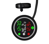 Testeur de tension de 12 V 5 V 3 A Port de USB Jauge de température Voltmètre multifonction 5 en 1 Voltmètre de étanche