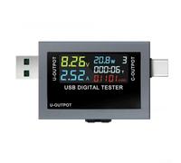 Testeur de tension et de courant USB 4-30 V écran LCD couleur | Métal, surveillance de l'alimentation en temps réel, convient pour les appareils alimentés par USB