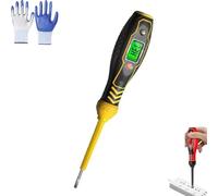 Testeur de tension intelligent sans contact, jeu de tournevis 2 en 1, outil d'électricien sûr et efficace, crayon de test, tournevis à tête plate à fort couple et aimant puissant (Yellow-slotted)