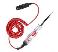 Testeur de tension LCD numérique robuste 5-48 V avec rétroéclairage, matériau ABS et sondes en acier, câble à ressort étendu pour diagnostic du système électrique automobile