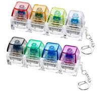 Testeur de Tige Bouton décompression à Capuchon entièrement Transparent pour PC 4 Touches Touche avec Sensation Nette et rétro-éclairage LED RGB Porte-clés Inclus