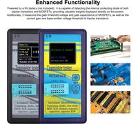 Testeur de transistor NPN PNP Transistor Diode Résistance Inducteur Capacitance MOS SCR ESR Meter with 1.8 Inch TFT Screen Automatic Pin Detection