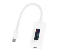 Testeur de wattmètre de type C avec affichage couleur pour analyse de puissance en temps réel - Prend en charge les protocoles PD QC VOOC jusqu'à 120 W (blanc)