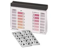 Testeur d'eau Rapid Méthode pH et oxygène actif, avec 20 comprimés de test, 10 comprimés Phénol Red et 10 comprimés DPD4, affichage de 12 valeurs différentes