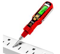 Testeur d'Électricité - Détecteur de Tension de Prise Électrique à Double Embout - Outil de Test Multifonctionnel Robuste, Appareil de Mesure à Plage Automatique pour Chantier de Construction