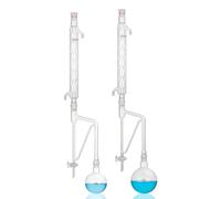 Testeur d'huiles lourdes volatiles, 500 ml, verre borosilicaté avec joint 24/29 et vanne de commutation for l'analyse des huiles essentielles(Scale 5ml)