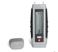 FISHTEC - Testeur d'Humidité Digital - Mesure Bois, Plâtre, Béton, Papier - Affichage LCD Double Lecture - Lampe LED Intégrée - Fonction Calibrage - Précision Professionnelle - Compact et