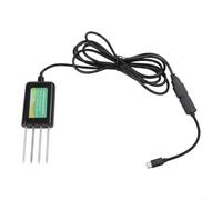 Testeur d'humidité du sol numérique USB pour NPK, pH, température, salinité, conductivité, outil de jardin, noir, 12,8 cm