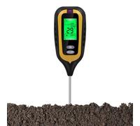 Testeur d'humidité du Sol pour d'intérieur - Testeur numérique 4 en 1 | Capteur PH/lumière/température/hygromètre pour Jardinage, Agriculture, intérieur et extérieur