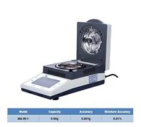 Testeur d'humidité portable Analyseur d'humidité électronique industriel à chauffage halogène 10 g 0,01 g 0,005 g 0,001 g 50 G avec mini imprimante(MA-50-1)