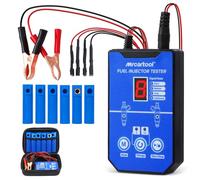 Testeur d'injecteur de carburant pour voiture 12V - 8 modes d'impulsion, kit de nettoyage double injecteur avec 6 adaptateurs, compatible 5V/12V EFI GDI, protection court-circuit