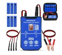 Testeur d'injecteurs de voiture, 12 V, 8 modes de test, affichage numérique, réglable à différents injecteurs, kit de nettoyage d'injecteur, compatible avec nettoyeur d'injecteurs, double alimentation