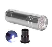 Testeur d'oeuf LED COLD Light Candler lampe pour incubateur d'oeufs Poulet Duck Oew Bird | Batterie en plastique métallique (Argent)