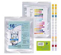 Testeur Eau Piscine, 16 en 1 Bandelette Piscine, Lot de 100 Bandelettes de Test pour l'Eau Potable Avec 80 Feuilles de Papier de Test pH Accessoire Piscine Test Analyse PH Chlore Piscine