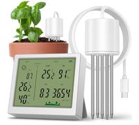 Testeur Humidité Plante, 7-en-1 Capteur d'Humidité Sol Compatible 32 Capteurs, 100m Portée pour Mesurer Humidité, PH, EC, Température, Éclairage Ambiant pour Jardin, Serre, Agriculture de Précision