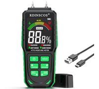 Testeur Humidité,RDINSCOS Détecteur Humidité Rechargeabilité Humidimetre Bois à Broche avec 4 Modes Testeur d'humidité pour Murs,Bois,Maçonnerie,Béton